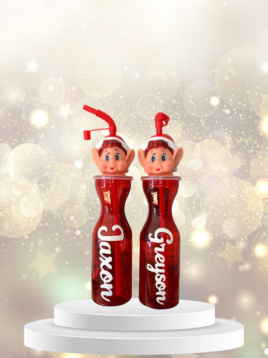 Christmas elf bottles personalised