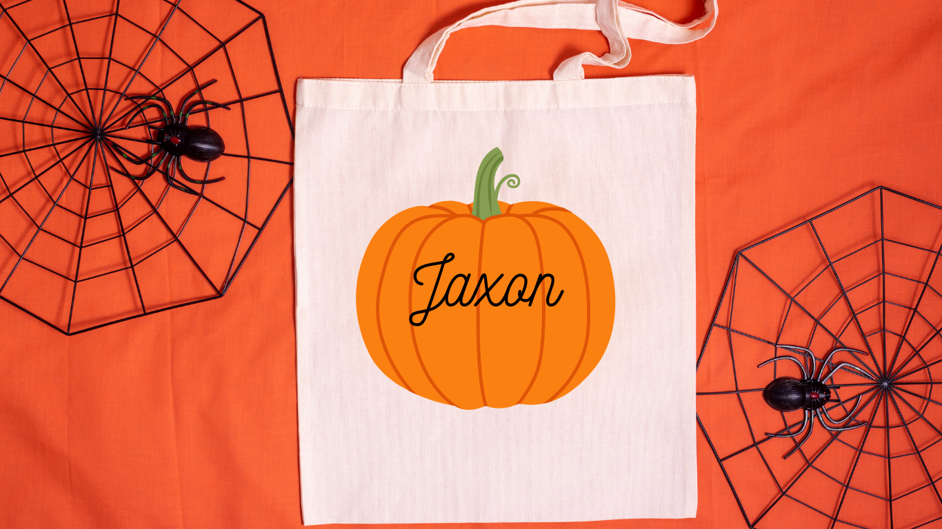 Personalised Pumpkin Halloween tote bag